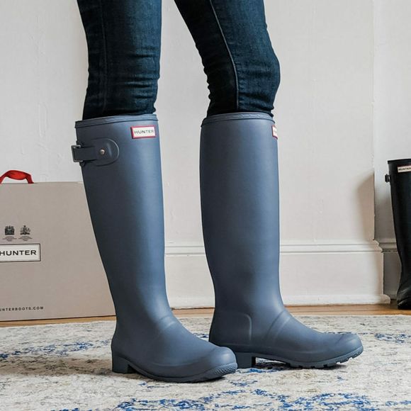 Hunter Shoes - HUNTER Tour Matte Packable GullGray Tall Rain Boot